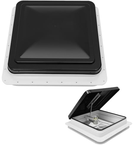 TCICOP Lanterneau pour caravane, fenêtre de toit de ventilation, 42x42 cm, fenêtre de toit claire, capot de toit, fenêtre de toit fermée pour camping-car, fenêtre de toit pour caravane, camping-car