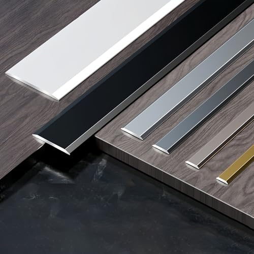 Self-Adhesive Metal Transition Strips - 90cm 3 Pack - Durable Edge Trim for Kitchen Furniture & Wall Protection - Perfect for Windowsills & Flooring (A-d 60mm)