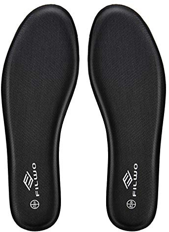 FILWO Women’s Memory Foam Insoles Replacement, Running Insoles Inserts for Sports Shoes Trainers Sneakers Work Boots Walking Shoes, Cushioning Comfort Insoles for Women 1 Pair, Size 7 UK W, Black