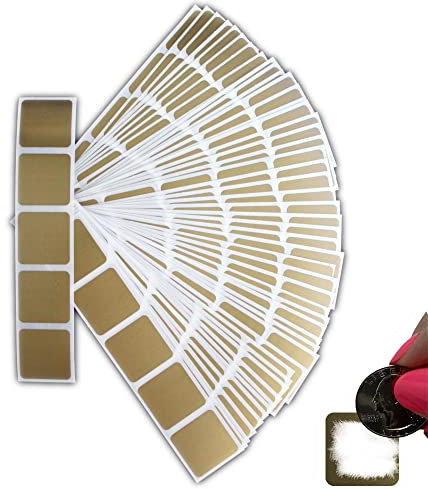 My Scratch Offs 2,5 cm große, goldfarbene quadratische Rubbel-Aufkleber – 250 Stück