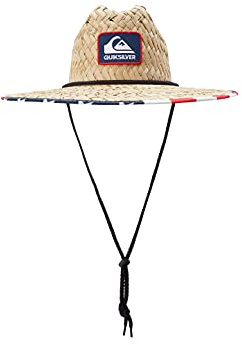 Quiksilver Sombrero de Paja Outsider Lifegaurd para Hombre, Azul Marino/Rojo/Blanco, S/M