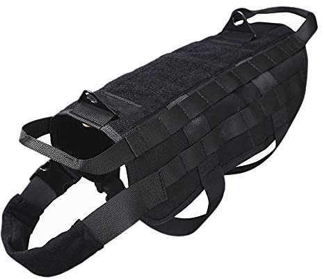 Chickw1 Hundegeschirr für Große Hunde, Brustgeschirr mit Tragegriff Anti Zug Sicherheitsgeschirr No-Pull Dog Harness Geschirr Verstellbar Hundeweste Atmungsaktiv (L,schwarz)