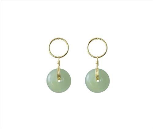 Orecchini pendenti in agata naturale da donna in stile vintage, orecchini a bottone in argento sterling 925 con ago e cerchio in giada for le donne orecchini in metallo minimalisti gioielli di moda re