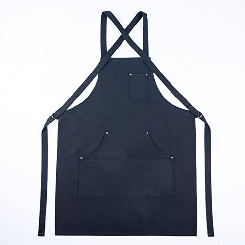 ALCKO Arbeiten Schürze, Tischlerschürze Schweißerschürze Wasserfest Canvas Werkzeugschürze Herren Damen, Perfekt for Garten Keramik Werkstatt Garage (Color : Black, Size : XL)