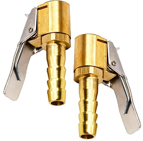 Skyzone 2 Stück Autoventil Hebelstecker, Messing Reifen Ventil Luftpumpe Clip, Autoventilfitting Luftpumpe Gewinde Düse Adapter Adapter Clip für Reifenventil mit Ventilgewinde