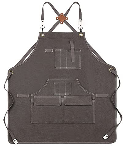 BATTTX Schreinerschürze Schweißschürze Wasserdichte Arbeitsschürze Aus Segeltuch Werkzeugschürze (Color : Gray, Size : XL)