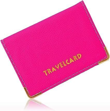 Travel Card Bus Pass Holder Credit Card ID Card Wallet Cover Case Holder for Men & Women Baby-Pink Color Card Cases & Money Organisers Oyster Card Holder Wallet Cover Case Unisex Soft Leather