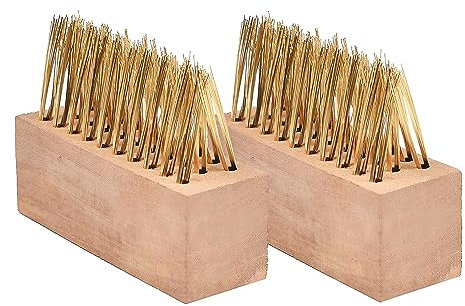 HIXNUG 2 cabezales de cepillo de alambre de malas hierbas para patio, cerdas de acero, removedor de alambre de malas hierbas, herramientas de limpieza para bloques de terrazas, losas de pavimento,