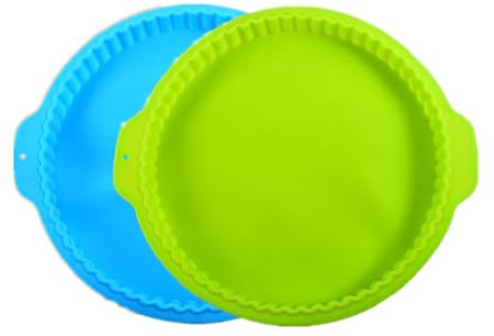 Teogneot 2 Piezas Molde de Quiche Molde Tarta Molde Redondo de Silicona para Tarta de Frutas Molde