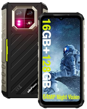 Ulefone Armor 22 Outdoor Handy Ohne Vertrag, 16GB+128GB+512GB Outdoor Smartphone, Android 13 Handy, 64MP Nachtsicht Kamera, 6600mAh Akku, 6.58 Zoll Display, Dual SIM 4G/NFC/GPS/OTG - Grün
