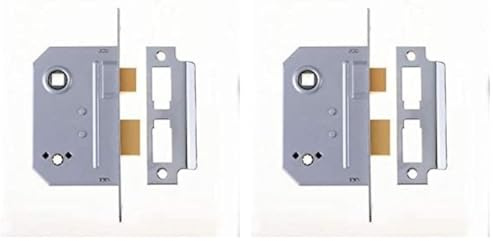 Yale Locks PM236CH25 Bathroom 2 Lever Sash Lock 2.5-inch - Polished Chrome Finish (Pack of 2)