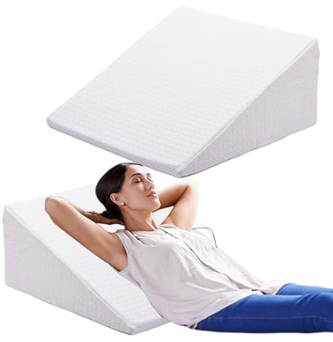 TANYOO Keilkissen Memory-Schaum und hochdichter Schaumstoff in doppelter Schichtstruktur Geeignet für Bett und Sofa als Beinkissen oder Rückenlehnenkissen EIN Keilkissen als Refluxkissen