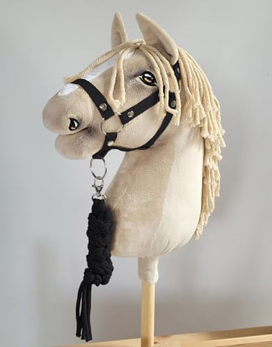 Hobby Horse Set Halfter A3 + Seilbefestigung - schwarz Kein Pferd enthalten