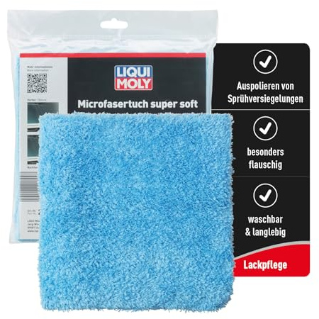 Liqui Moly Microfasertuch super Soft, Art.-Nr. 21892 I 40x40 cm Poliertuch Auto zur Kfz-Trocknung & Entfernung von Pflegemitteln I Tiefenglanz ohne Streifen & Kratzer I Waschbar & besonders flauschig