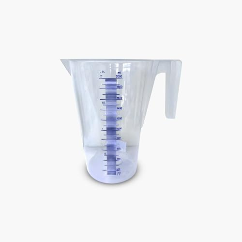 Messbecher | 2000 ml | geeignet für Spülmaschine und Mikrowelle | hochwertiges Polypropylen | Material hitze- und kältebeständig | 1 Stück | 2L (2000ml)