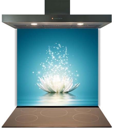 Glass Kitchen Splashback Panel – Design 2011, 60x80cm, 6mm Toughened Heat Resistant Tempered Glass Hob Backsplash with Polished Edges, Easy Clean Cooker Wall Protector for Modern Kitchen Cooker & Hob