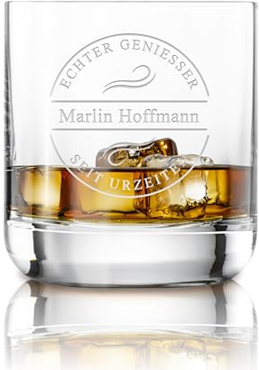 LOOXIS Personalisiertes Whiskyglas mit Namen & Motiv graviert – 300ml, Spülmaschinenfest, 90 x 80mm, extra dickes Bodeneis, Gravur, Digestifglas, Whiskeyglas – Geschenkidee Männer, Vatertag - Motiv 3