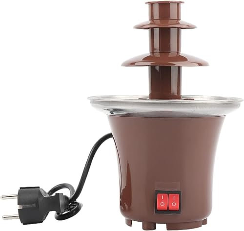 Chocolate Fountain, Chocolate Fondue Fountain, 3 Tiers Electric Melting Machine Chocolate Fountain Mini Hot Chocolate Fondue Pot, 1.5-Pound Capacity, Easy to Assemble, Perfect for Nacho Cheese, BBQ Sa