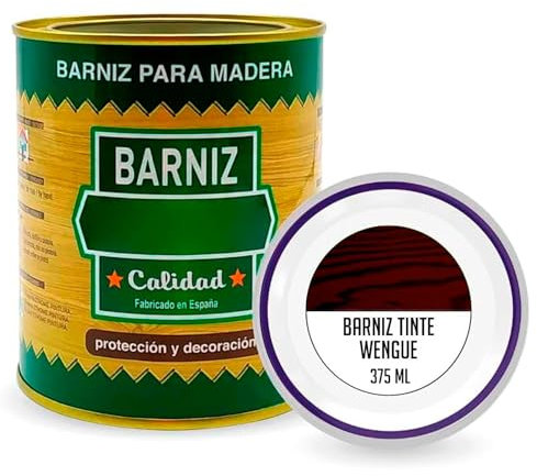 Tradineur - Barattolo di vernice per legno, prodotto in Spagna, ideale per tutti i tipi di legno, travi, recinzioni, cornici, ecc. Capacità: 375 ml, wengé