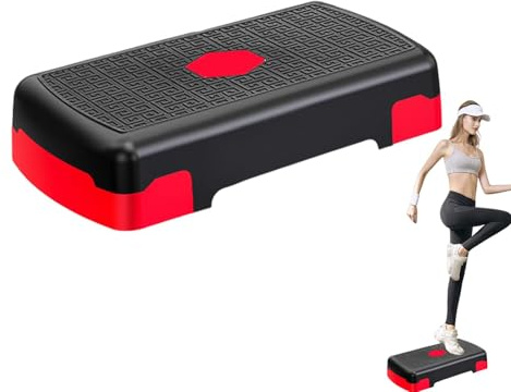 Aerobic-Stepper, verstellbar, Aerobic Stepper | Trainings-Stepper mit verstellbarer Höhe | Plattform mit 3 Cardio-Risern und Training im Fitnessstudio zu Hause, Fi-Übung