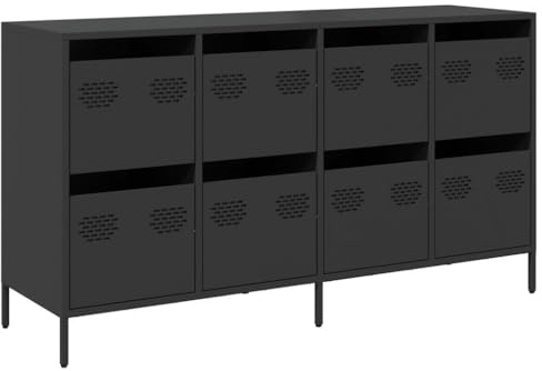 vidaXL Sideboard Schwarz 135x39x73,5 cm Kaltgewalzter Stahl