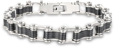 Manfnee Stainless Steel Bracelet Punk Rock Chain Wrist Belt Link Bracelets Solid Chunky Link Jewelry