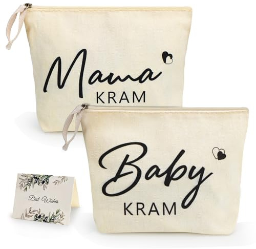 Geschenk zur Geburt Geschenke für Werdende Mütter Baby Kram Bag Kosmetiktasche Geschenk Mama für Babyparty Beutel Geschenke (mit Grußkarte)