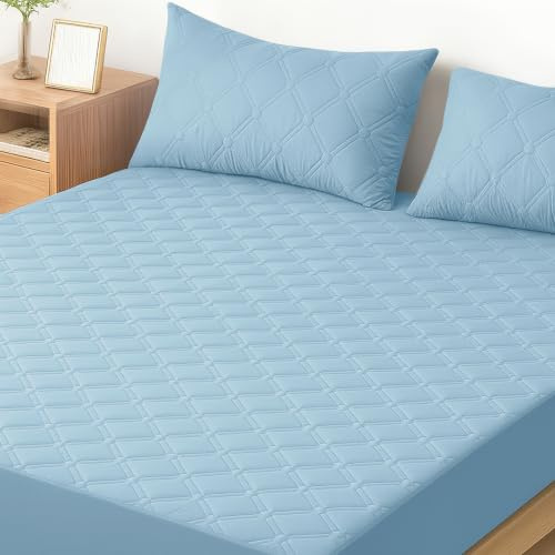 Ystyle Coprimaterasso Matrimoniale Impermeabile 160 X 190 CM, Elastica Coprimaterasso Antiacaro Antigraffio, Copri Materasso Con Angoli Anallergico, Proteggi Materasso Lavabile, Blu