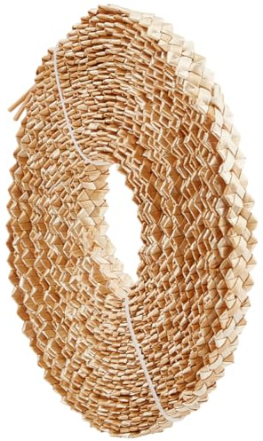 BENECREAT Cinta de paja de trigo de 10 m para hacer sombreros, 15 mm de ancho, cinta trenzada de paja para hacer sombreros, accesorios de manualidades, color almendra blanqueada
