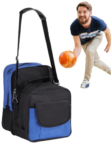 Qkbuza Borsa da bowling, borsa per accessori da bowling, cinghie regolabili, zaino per scarpe per uomini, studenti, giovani, amanti dello sport, allenamento