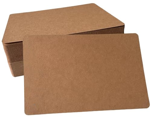 100 Stück A6 Kraftpapier Karten 10 x 15cm 350g/m², blanko Postkarten zum Selbstgestalten, Karteikarten Kraftkarton für DIY Projekte, Hochzeit, Einladung und Grußkarten Basteln Braun