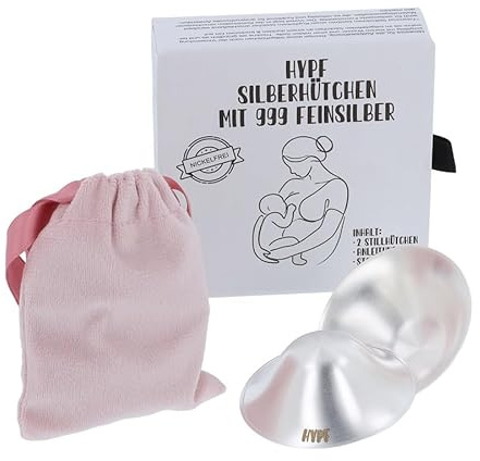 HYPF Silberhütchen/Stillhütchen 999 Silber (Trilaminat) - (klein - 4,5x1,5cm)