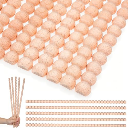 SHINEOFI 12 Pièces 12 Baguettes Décoratives Demi-Rondes en Bois Brut, Moulures Décoratives en Perles de Bois, 1,4 CM, pour Murs, Portes, Fenêtres et Placards, Bricolage et Décoration