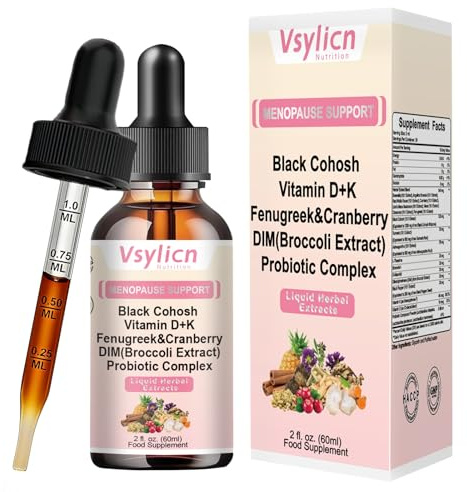 Cortisol Reducing Supplement for Weight Loss | Cortisol Cleanse, Menopause & Perimenopause Support | Ashwagandha, Black Cohosh, Probiotic & Vitamin D & K - Cortisol Detox & Hormone Balance, 60ml