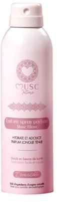 MUSC INTIME La Marque Officielle - Lait en spray parfumé - Musc Blanc - L'Irrésistible - Hydrate et Adoucit - Enrichi en beurre de karité et aloe vera - 200ml