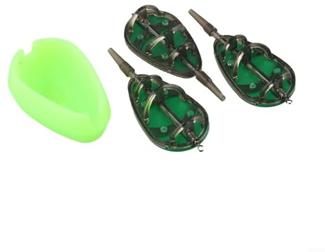 Ensemble de cages à appâts pour pêche à la carpe avec trois cages à leurres spécifiques au poids compatible avec mangeoire pour stockage de moisissures et d'appâts