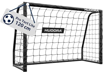 HUDORA Fußballtor Pro Tect Lite – Garten Fussballtor mit Pfosten-Polsterung für den Outdoor Einsatz – schneller Aufbau Dank Click-Verbindungen – Stabiles Tor aus Stahl für Kinder/Jugendliche