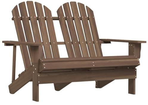 Holz Gartensessel Adirondack aus massiver Tanne, braun, stabil und komfortabel, maximale Belastung von 110 kg pro Sitz.