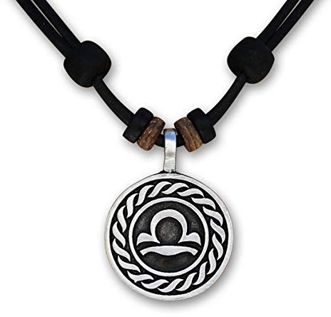 HANA LIMA Sternzeichen Tierkreiszeichen an Verstellbarer Lederkette Horoskop Horoscope Halskette Surferkette