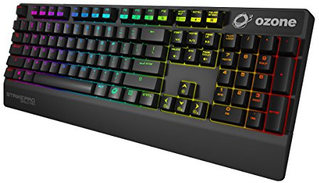 Ozone Gaming Gear Strike Pro Spectra -OZSTKPROSPECTRAUSRD- Teclado mecanico RGB, Switches Cherry MX, Layout Americano, numerico, Color Negro