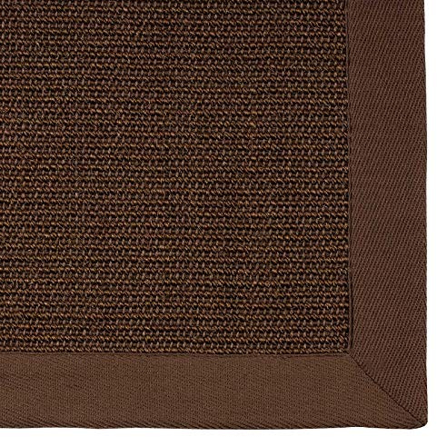 casa pura® Sisal Teppich aus Naturfasern | Dunkelbraun | mit Bordüre aus Baumwolle | pflegeleicht | Größe wählbar (160x230 cm)