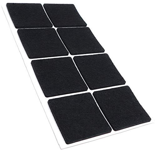Adsamm® / 8 x feltrini autoadesivi/Nero / 50x50 mm/Quadrato/piedini per mobili in feltro da 3.5 mm di spessore/pad protettivi per arredi