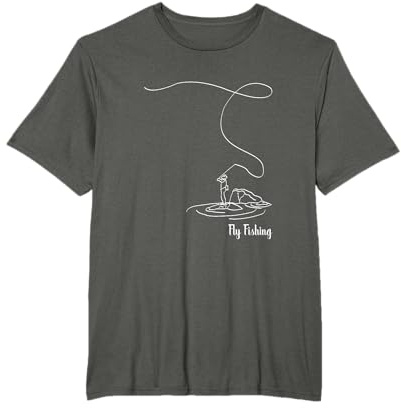 Fliegenfischen mit Angelrute und Fliege, Anglerangeln T-Shirt