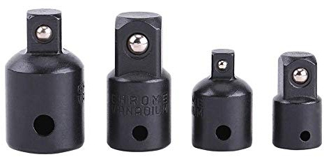 Socket Reducer Set, 4pcs Sockets Screwdriver Converter Set 1/2, 3/8, 1/4 Socket Wrench Adapters Male to Female 1/2(M)-3/8(F), 3/8(M)-1/4(F) for Use with Drivers and Wrenches