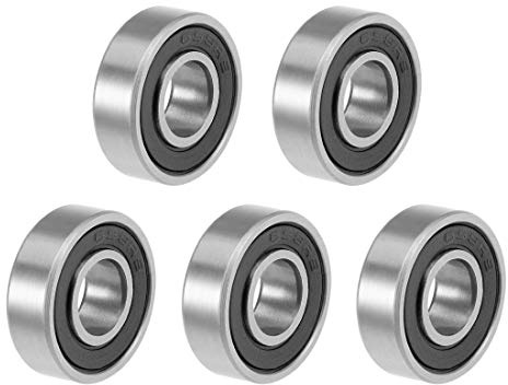 sourcing map 5St Kugellager Rillen 698-2RS Z2 8mm X 19mm X 6mm | Doppelt Versiegelt Kohlenstoffstahl