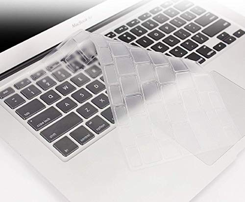 Se7enline compatible with M1 A2337/A2179 MacBook Air 13 inch Keyboard Cover 2024 2023 2022 2021 2020 2019 2018. Silicone Skin Protector for MacBook Air 13-inch Touch ID US Layout, Frost Transparent