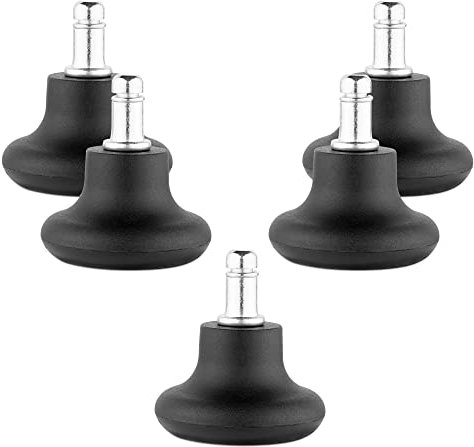 kwmobile Bürostuhl Gleiter 5er Set - Bodengleiter für Schreibtischstuhl 11mm x 22mm - Drehstuhl Füße Parkett Fliesen - Stuhl Fußgleiter - schwarz