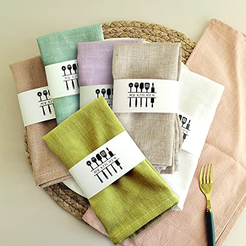 RANJIMA Stoffservietten Leinenservietten, Dinner Stoffservietten Baumwolle, 6er Set Servietten Stoff Leinen Tuch, Abwaschbare Servietten für Hochzeit Geburtstag Party Küche Cafe Restaurant