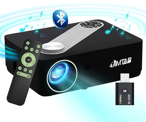 JIMTAB M22 Native 1080P 5G WiFi Video Projector,Short Throw Screen Mirroring 2.4G 5G Projector Support AV,VGA,USB,HDMI Compatible with Xbox,Laptop,iPhone and Android (Graphite)