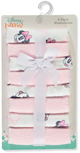 Disney Baby Big Girls 8-Pack Minnie Mouse Washcloths Set - Pink/Multi, one Size